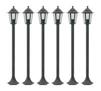 6x Garden Post Lights Outdoor Lamp E27 110 cm Aluminium Multi Colours vidaXL