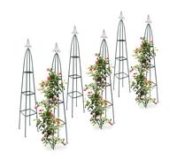 6x Garden Trellis Obelisk Column Growth Frame Pointy 2m Climbing Plant Support