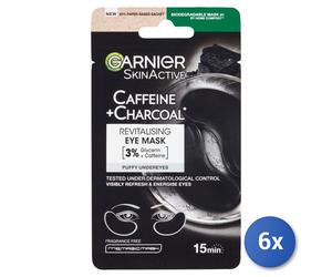 6X Garnier Face Eye Mask Caffeine + Carbon