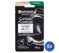6x Garnier Face Mask Fabric Eyes Caffeine + Carbon