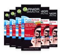 6x Garnier Pure Active Charcoal Anti Blackhead Peel off Mask 50ml