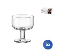 6X Glass Cups With Foot Transparent Hosteria CL24