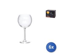 6X Glass Goblets Transparent Decorated Symmetries For Gin, 58Cm