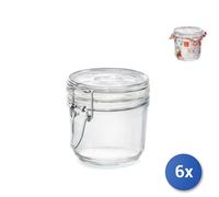 6X Glass Jars Fido Bowl Airtight Lid Gr350 Bormioli Rocco