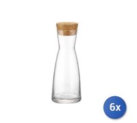 6x Glass Pitchers Ypsilon with Cork Lid 0.5 Liters Transparent Bormioli