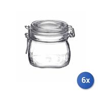 6X Glass Storage Jar 500 Ml. Airtight 1198