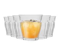 6x GLASS TUMBLERS GOBELET GLASSES DURAFLEX PICARDIE FRANCE 22cl