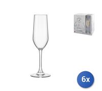 6x Glasses In Transparent Glass Reserve For Champagne Cl20