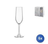 6x Glasses In Transparent Glass Reserve For Champagne Cl20