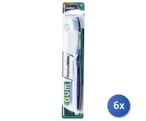 6x Gum Toothbrush Original White Medium