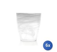 6x H&h Alabaster Glassware White Transparent Glass Cup 23 CL
