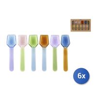 6x H&H Confezioni Gelato Spoons Glass Bi-Color Assorted