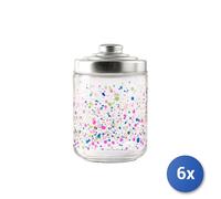 6x H&H Jars Model tie&bright Capacity cc 800 Transparent with Assorted Colors