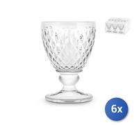 6X H&H Minerva Transparent Glass Goblets 260 Ml