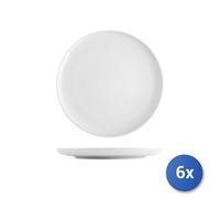 6x H&H White Pearl Porcelain Flat Dinner Plate 27 cm