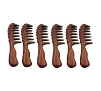 6X Hair Comb for Detangling - Wide Tooth Wood Comb for Curly Hair - No Static Natural Wooden Sandalwood Comb