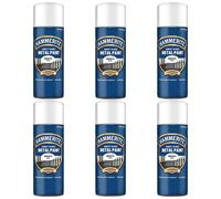 6X Hammerite Smooth White Aerosol Direct to Rust Metal Spray Paint 400ml