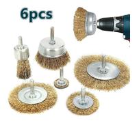 6x Heavy Duty Drill Wire Wheel Cup Brush Metal Cleaning Sanding Set