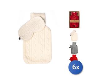 6X Hot Water Bottles In Rubber And Knitted Covers Lt2, H&H