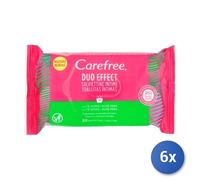 6x Intimate Wipes 20 Carefree Green Tea & Aloe Vera