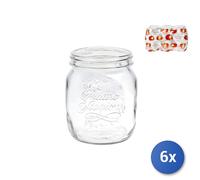 6x Jars 4 Seasons Bormioli 500g, Transparent Glass