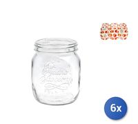 6X Jars 4 Seasons Bormioli Gr 700, Transparent Glass
