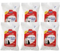 6X JOHNSONS CLEAN 'N' SAFE EYE & EAR WIPES PET DOG CAT CLEANING WIPES 30 WIPES