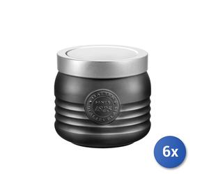 6x Kitchen Storage Jars Officina1825 0,75 Anthracite Gray Bormioli Rocco