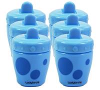 6X Ladybird Flip Top Non Spill First Beaker 120ml Blue