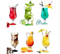 Pina Colada Hurricane Cocktail drinking Glasses Set Large 16oz / 460ml Fiesta x6