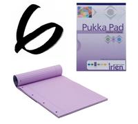 6x Lavender Pukka Pad A4 80gsm Ruled With Margin 100 Pages 50 Sheets