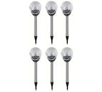 6x LED Garden Lights with Glass Head | Garden Solar Lights | Outdoor Lights