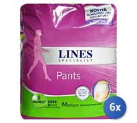 6X Lines Specialist For Incontinence Pants Discreet Medium 8 Pz