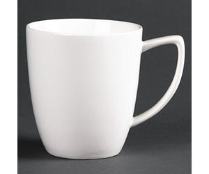 6X Lumina Fine China Latte Mugs 284ml 10oz White Coffee Tea Cup Dishwasher Safe
