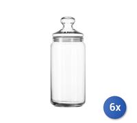 6X Luminarc Club Transparent Glass Jars 1.5L