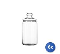 6X Luminarc Club Transparent Glass Jars 1L
