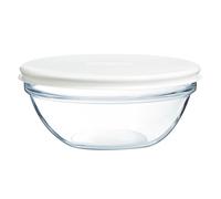 6x Luminarc Empilable 12cm Tempered Clear Glass Mixing Bowls Lids Fridge Storage