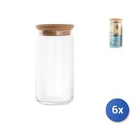 6X Luminarc Glass Jar Pure With Cork Lid 1.5L