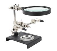 6X Magnifier with Auxiliary Clip, Third Hand Soldering Station, Adjustable Helping Hand Magnifying Glass Holder for DIY Electronics Repair and Craft Projects