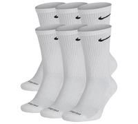 6X Men's Women's Socks NIKE Cushioned Crew 6 Pack White size UK 5-8 EURO 38-42