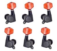 6x Metal Enclosed Tuner Head 3R3L Tuning Keys Head Knob for Acoustic Guitar Black