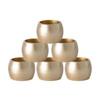 Argon Tableware Metallic Napkin Rings - Gold - 4.5cm - Pack of 6 - Metallic Finish Reusable Dining Table Setting Napkin Buckle Holder for Christmas, Party Celebrations, Restaurant Tableware Decor