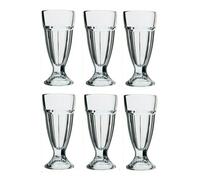 6x Milkshake Glasses Dessert Sundae Ice Cream Soda Tall American Style 300ml New