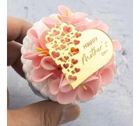6x Mother's Day Acrylic Cupcake Toppers - Gold Acrylic Cake Decoration by 3 Little Desserts (Style 6 Gold)