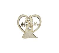 6X Mr & Mrs Couple Heart Love 5cm Wood Craft Embelishments Laser Cut Shape MDF