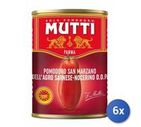 6X Multipack Mutti Peeled Tomatoes S. Marzano Gr 400 Can