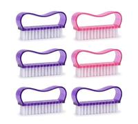 6x Nail Brushes For Cleaning Nails, Plastic Nail Brush Medium-Hard Bristle - Hand Brush Nail Scrubbing Brush for Gardeners, Mechanics, Daily Hygiene, Durable Fingernail Scrubber,Kitchen & Care Home