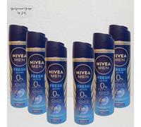 6x Nivea Men Fresh Active 48h Deodorant Spray Without Aluminum