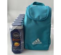 6x NIVEA MEN Sport 3in1 Shower Gel 250ml + Adidas Cosmetic Bag