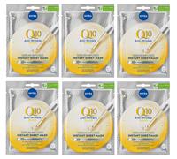 6x NIVEA Q10 Anti-wrinkle POWER Serum Infused Instant Firming Sheet Mask